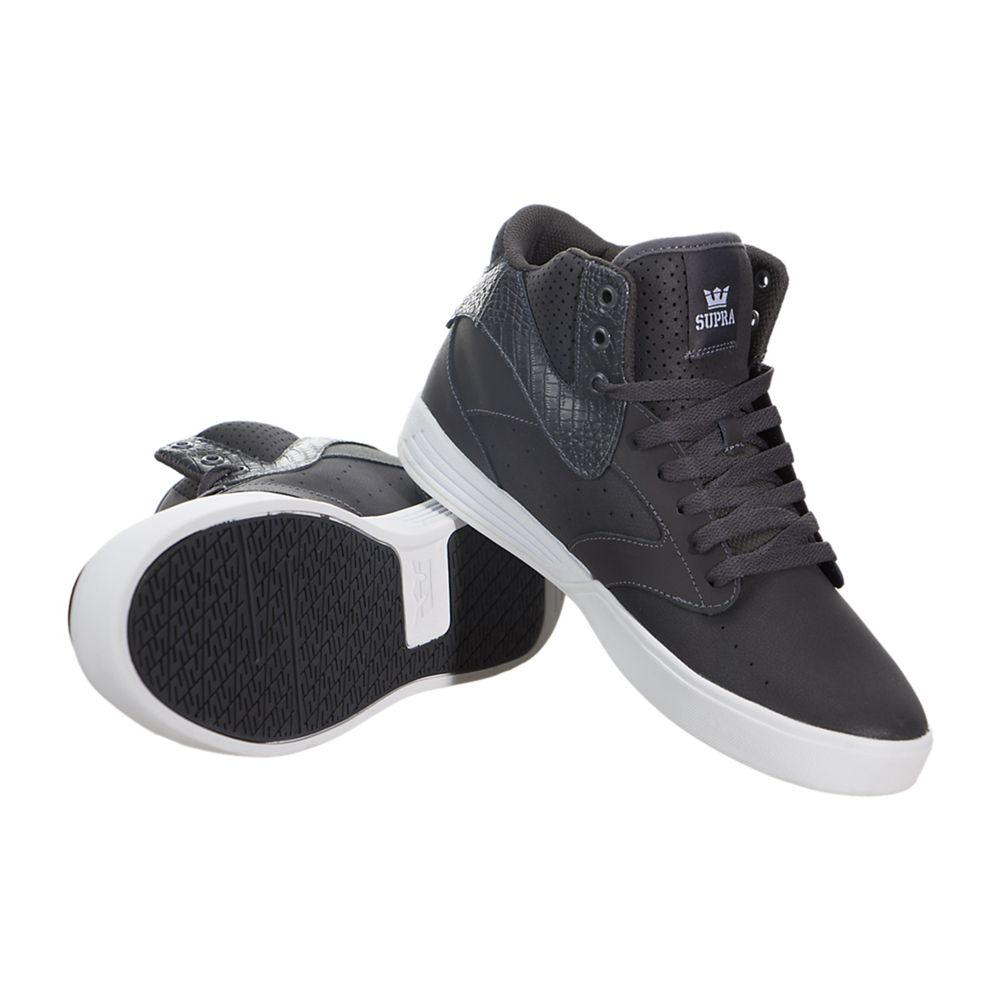 Chaussures de Skate Supra Khan Grise Charcoal/White Homme | QTV-24734951